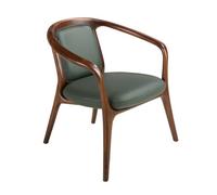 Angel Cerda Dark-Green Leatherette Armchair with Walnut Legs in Dark Green Angel Cerda Dark Green