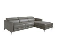 Angel Cerda Dark Grey Leather Relax Chaise Longue Right Sofa For Ultimate Comfort
