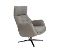 Angel Cerda Dark Grey Split Cowhide Leather Swivel Recliner Angel Cerda Dark Grey