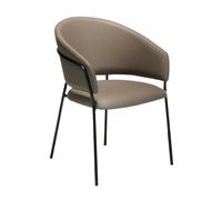 Angel Cerda Dark Mink Leatherette Dining Chair with Armrests in Fawn Angel Cerda Fawn