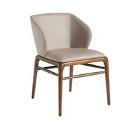 Angel Cerda Dark Mink Leatherette Dining Chair Walnut-Coloured in Beige Angel Cerda Beige