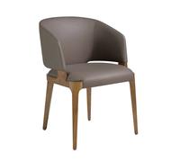 Angel Cerda Dark Mink Leatherette Dining Chair with Armrests in Grey Angel Cerda Grey