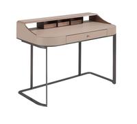 Angel Cerda Desktop Dressing Table Leatherette, Walnut And Gray Steel