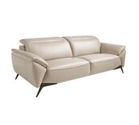 Angel Cerda Elegant 3-Seater Sofa In Taupe Leather For Modern Homes