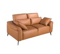 Angel Cerda Elegant Brown Leather 2 Seater Sofa For Modern Living Spaces