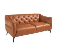 Angel Cerda Elegant Brown Leather Chester 2-Seater Sofa For Modern Living Rooms