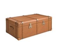 Angel Cerda Elegant Brown Leather Storage Trunk For Modern Homes