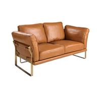 Angel Cerda Elegant Camel Leather 2-Seater Sofa With Modern Design