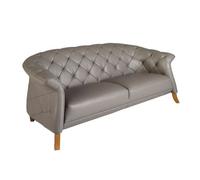 Angel Cerda Elegant Chester 2-Seater Grey Leather Sofa For Modern Homes