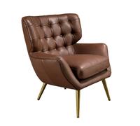 Angel Cerda Elegant Chester Armchair In Dark Brown Leather