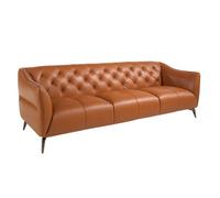 Angel Cerda Elegant Chesterfield 3-Seater Sofa In Premium Brown Leather