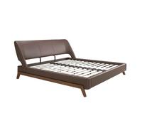 Angel Cerda Elegant Chocolate Brown Leatherette Bed With Modern Design