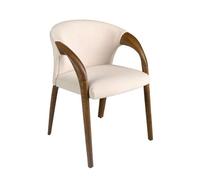 Angel Cerda Cream Velvet Dining Chair with Armrests Angel Cerda Cream