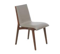 Angel Cerda Dark Mink Leatherette Dining Chair with Walnut Legs in Grey Angel Cerda Grey