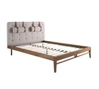 Angel Cerda Elegant Grey Fabric Tufted Bed For Modern Bedrooms