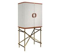 Angel Cerda Elegant Hill Sideboard In Fabric And Walnut With Golden Steel Accents