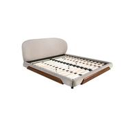 Angel Cerda Elegant Light Grey Fabric Bed With Rounded Shapes