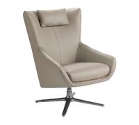 Angel Cerda Elegant Mink Leatherette Swivel Armchair With Steel Base