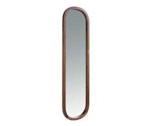 Angel Cerda Elegant Oval Walnut Wall Mirror For Modern Interiors