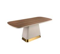 Angel Cerda Elegant Rectangular Dining Table In Walnut And Beige Wood