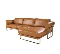 Angel Cerda Elegant Right Chaise Longue Sofa In Camel Leather