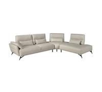 Angel Cerda Elegant Right Chaise Longue Sofa In Sand Leather For Modern Living Rooms