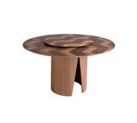 Angel Cerda Elegant Round Walnut Dining Table For Modern Homes