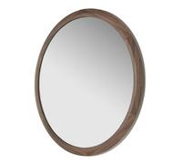 Angel Cerda Elegant Round Walnut Wall Mirror For Modern Interiors