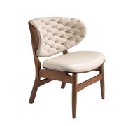 Angel Cerda Sand Leatherette Armchair with Walnut Legs in Light Sand Angel Cerda Light Sand