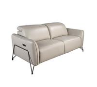 Angel Cerda Elegant Sand Leather 2-Seater Relaxation Sofa With Electric Recline