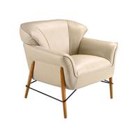 Angel Cerda Elegant Sand Leather Armchair With Modern Design