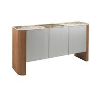 Angel Cerda Elegant Silver Wood Sideboard With Porcelain Marble Top