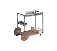 Angel Cerda Minibar Trolley Polished Steel & Walnut Veneer in Brown Angel Cerda Brown