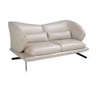 Angel Cerda Elegant Taupe Grey 2-Seater Sofa In Premium Leather