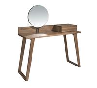 Angel Cerda Walnut Dressing Table with Mirror, Soft-Close Drawer Angel Cerda Walnut