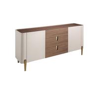 Angel Cerda Elegant Walnut Sideboard With Gold Accents And Ample Storage