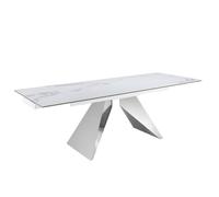 Angel Cerda Extendable Rectangular Dining Table White Porcelain Angel Cerda White