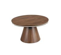 Angel Cerda Extendable Round Coffee Table In Walnut And Porcelain Marble