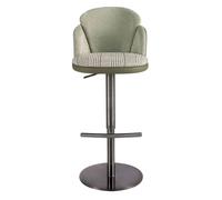 Angel Cerda Fabric Swivel Bar Stool with Leatherette Backrest in Olive Angel Cerda Olive