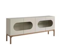 Angel Cerdá Grey and Walnut Wood Sideboard With Interior Lighting 3241