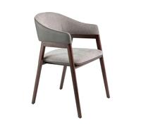 Angel Cerda Model Grey Fabric & Dark Mink Leatherette Dining Angel Cerda Grey