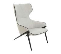 Angel Cerda Grey Fabric Armchair with Black Stainless Steel Legs Angel Cerda Grey