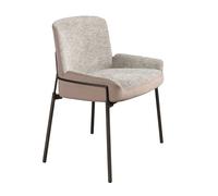 Angel Cerda Grey Fabric & Brown Velvet Dining Chair Darkened Angel Cerda Grey