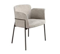 Angel Cerda Grey Fabric Dining Chair Stainless Steel Legs Angel Cerda Grey