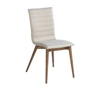 Angel Cerda Grey Fabric Dining Chair with Walnut Legs in Light Grey Angel Cerda Light Grey