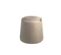 Angel Cerda Grey Fabric Pouffe with Oak Veneer Top & Storage Angel Cerda Grey