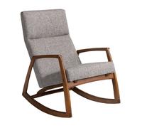 Angel Cerda Grey Fabric Rocking Chair with Walnut Veneer Legs Angel Cerda Grey
