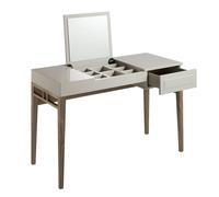 Angel Cerda Elegant Grey Wood And Walnut Dressing Table With Mirror For Modern Spaces