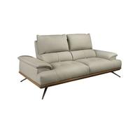 Angel Cerda Grey Taupe Leather 2-Seater Sofa