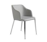 Angel Cerda Grey Upholstered Dining Chair - Chrome Stainless Angel Cerda Grey